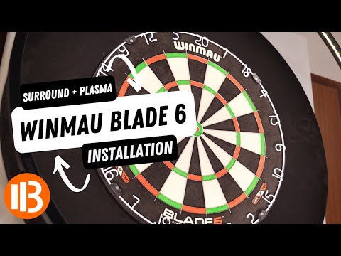 Winmau Blade 6 Dartscheibe + Surround + Plasma Licht Installation 🎯